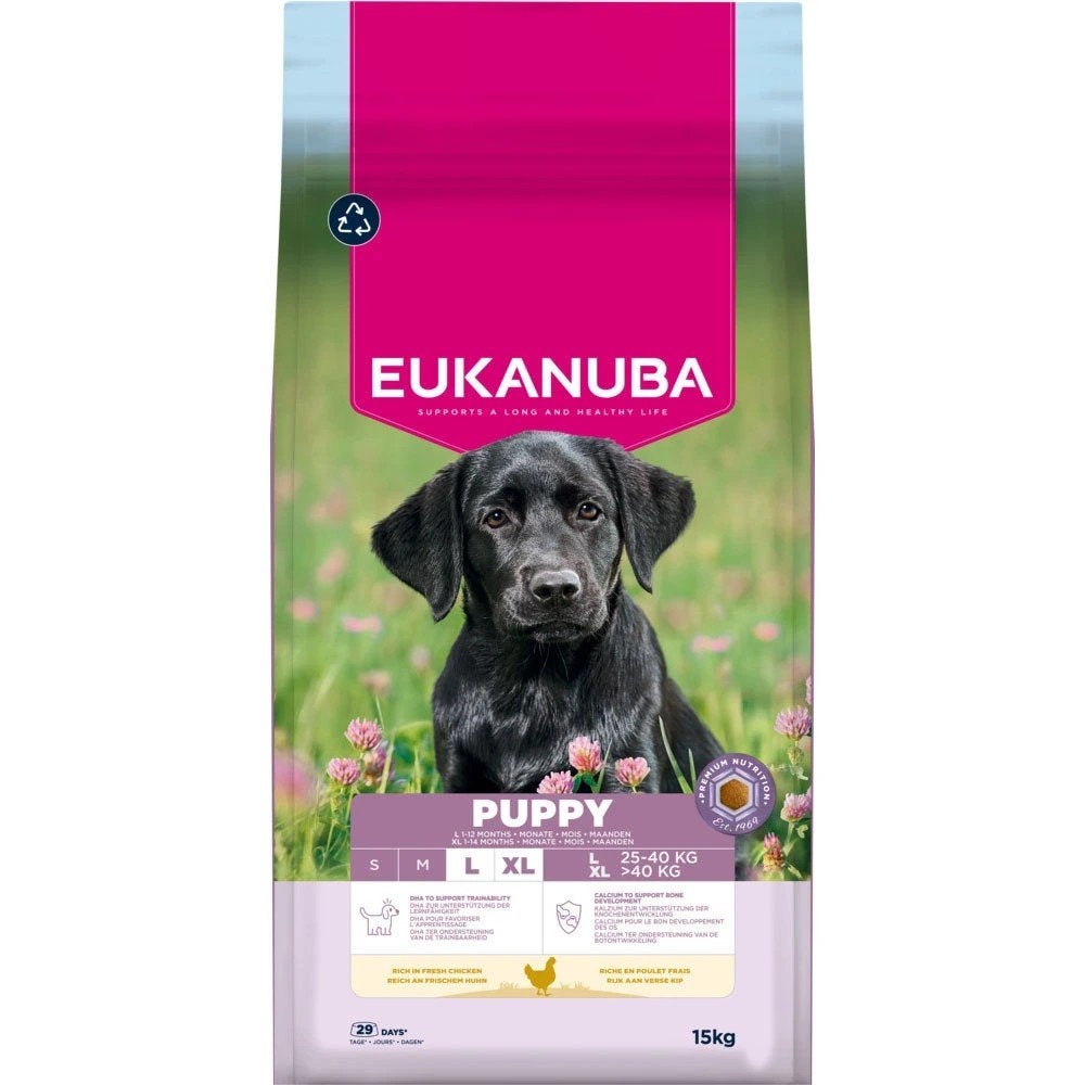 15KG Eukanuba large breed puppy hondenvoer, Ophalen, Hond