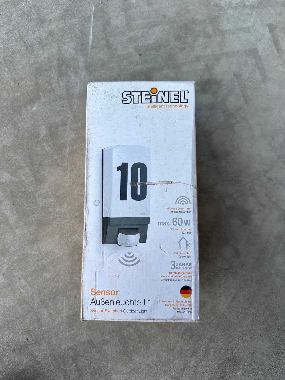 Steinel Waterdichte Buitenlamp L1 met Sensor, Minder dan 50 watt, Wandlamp, Nieuw, Ophalen of Verzenden