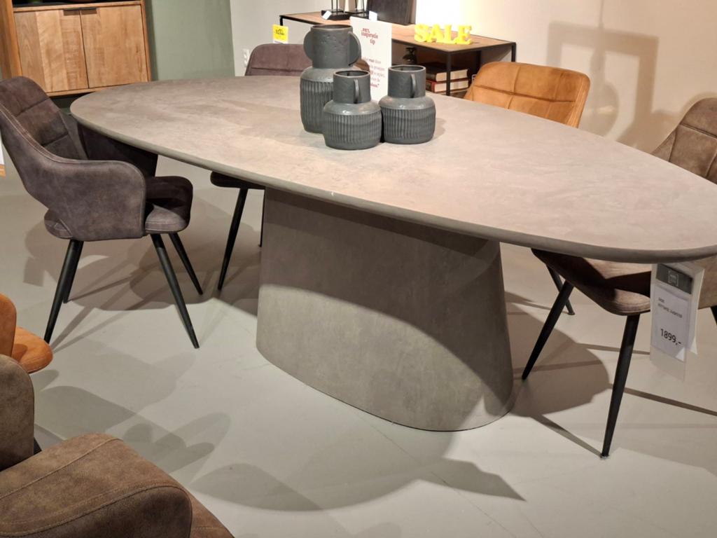 Showroommodel Eetkamertafel Jade Mortex steenvorm, Ophalen, Nieuw, Rechthoekig, 200 cm of meer