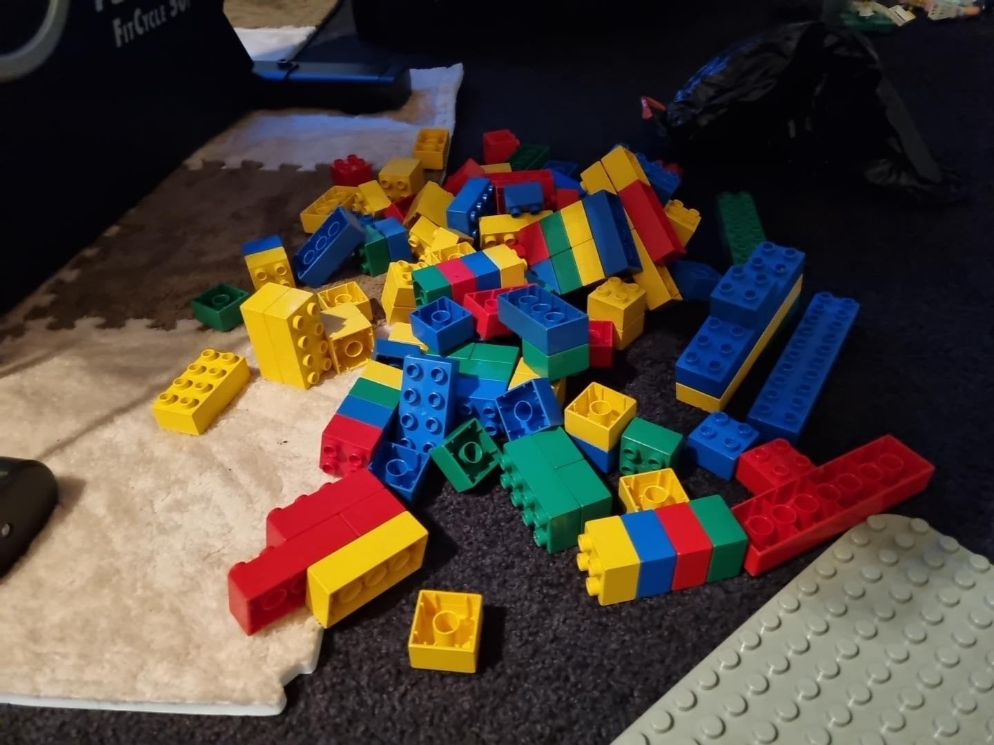 vintage LEGO DUPLO + grondplaat, figuren en speciale stenen, Ophalen of Verzenden, Gebruikt