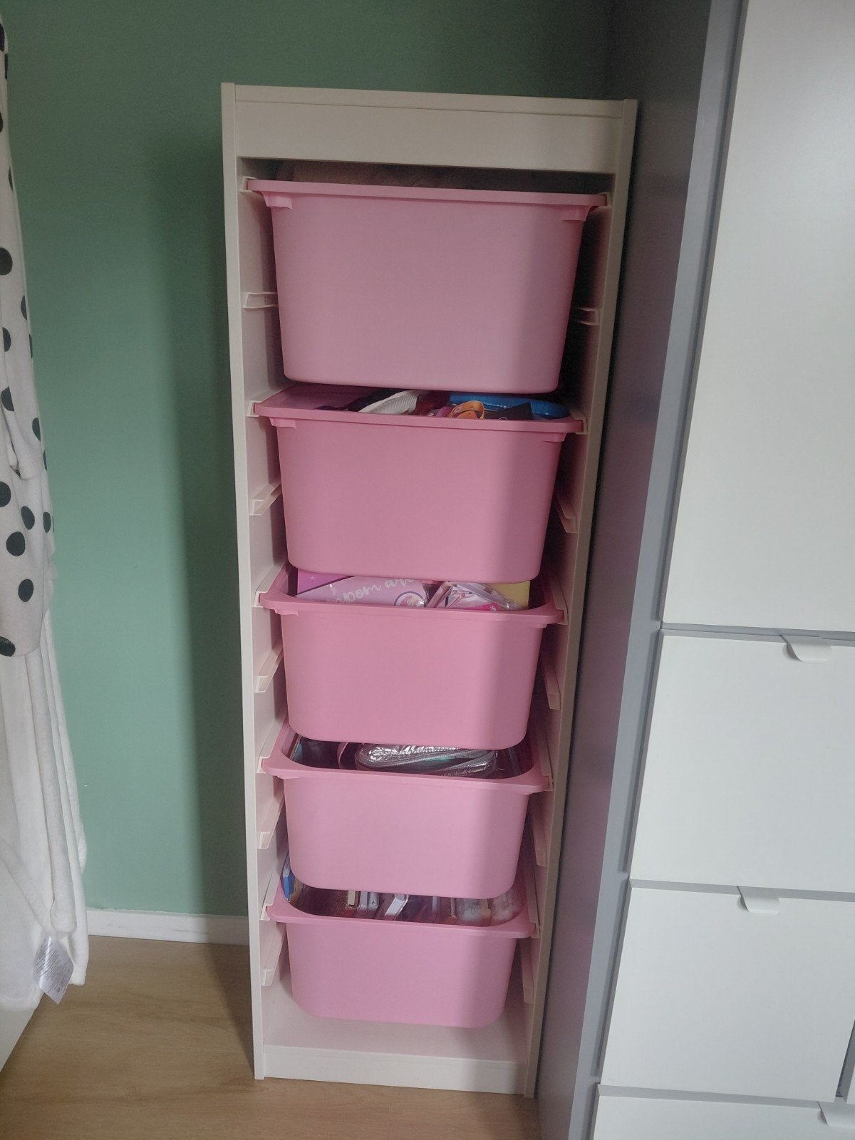 Ikea Trofast opbergcombinatie met bakken roze, Ophalen, Gebruikt