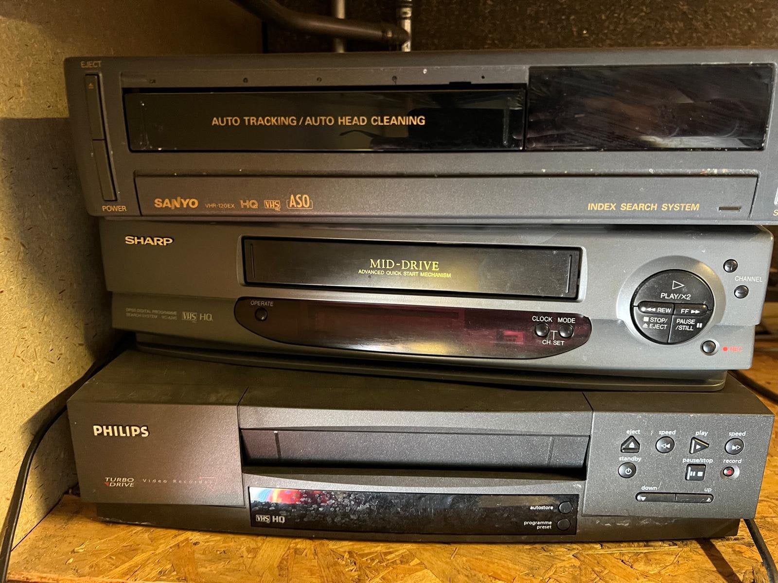 Video recorders 3x, Ophalen, Gebruikt, VHS-speler of -recorder