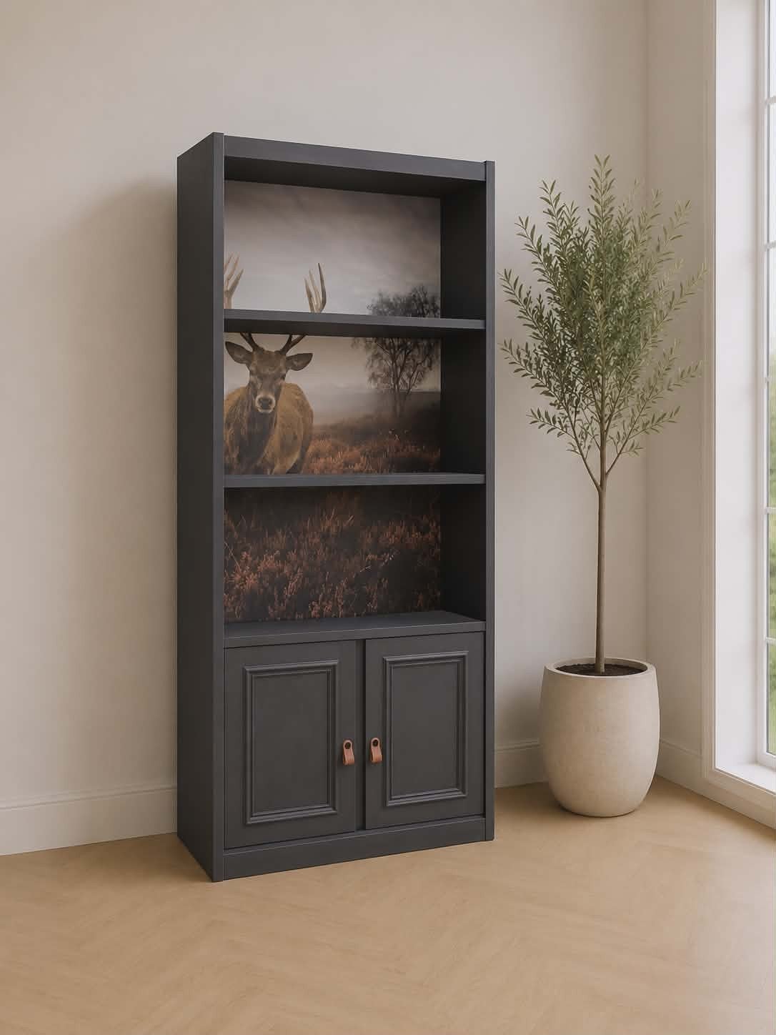 Gave kast met print hert, Muppetsmeubels@gmail.com, Middenhof 41 Rilland, Nieuw, Ophalen