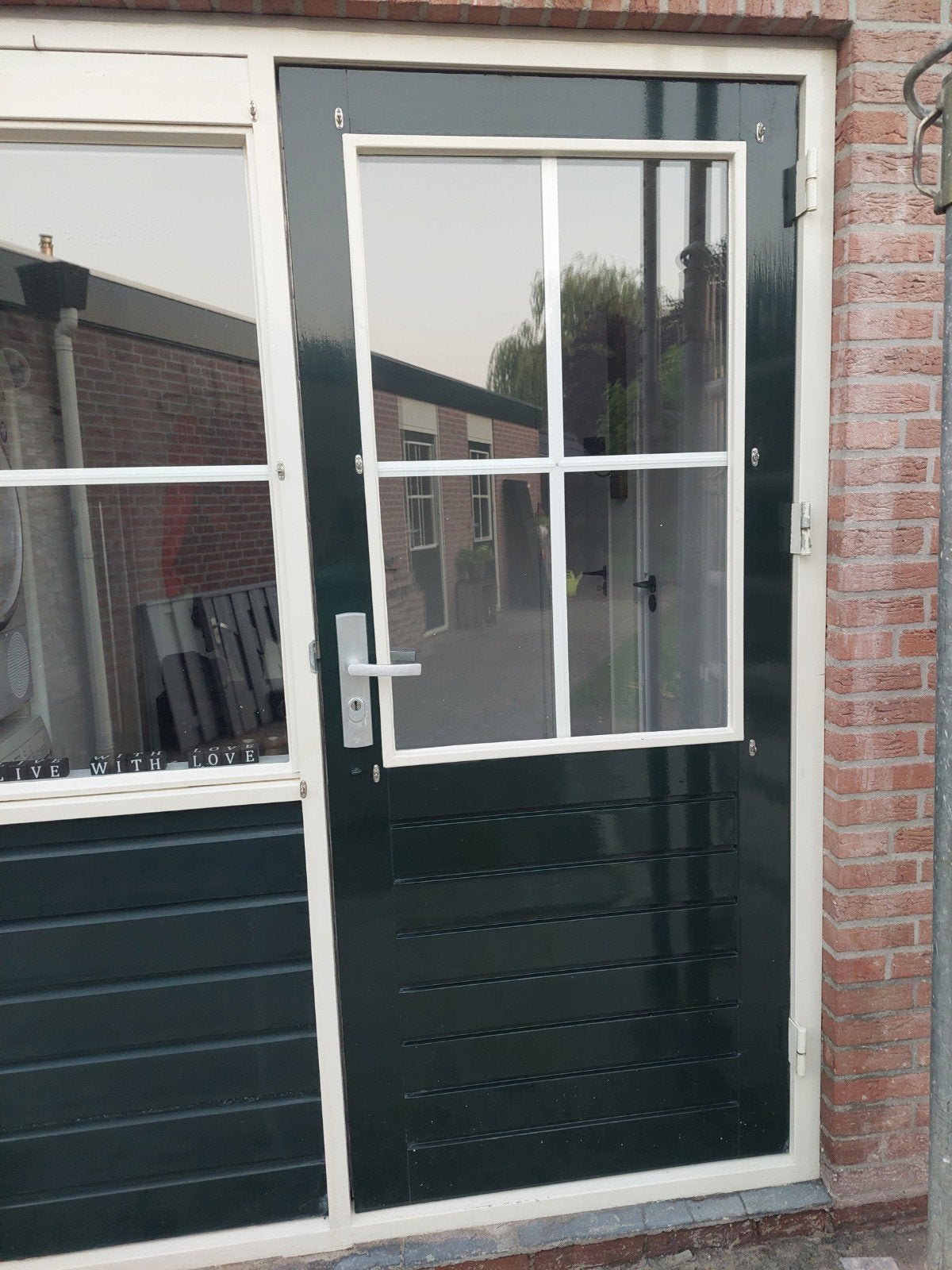 Buitendeur met termopeenglas en meerpuntsluiting, Gebruikt, 80 tot 100 cm, Ophalen of Verzenden, Buitendeur