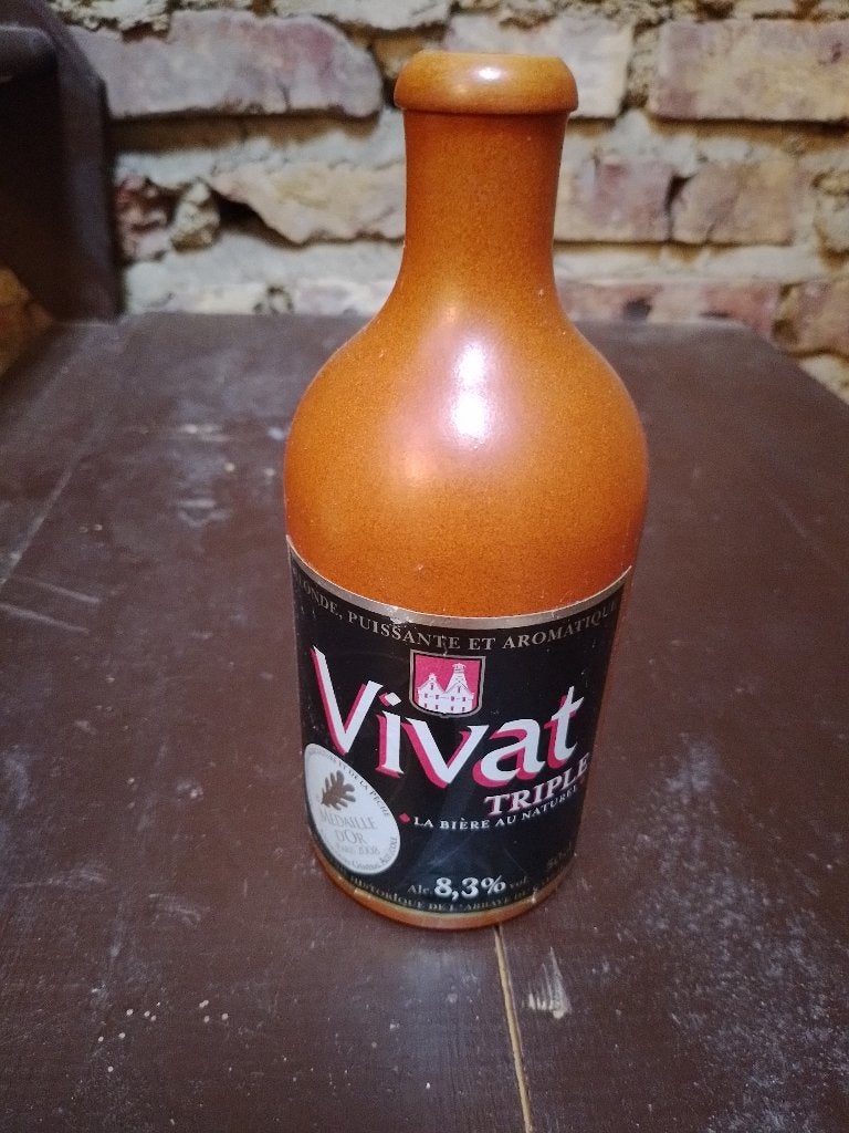 stenen kruik Vivat tripel (leeg), Verzamelen, Biermerken, Ophalen of Verzenden, Gebruikt, Flesje(s), Overige merken