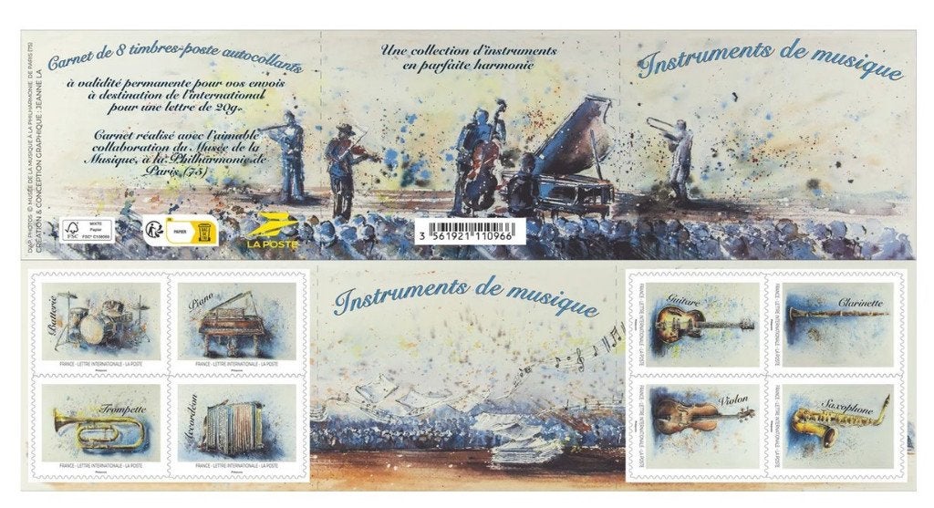 Jaar 2026 Yv nnb Carnet de 8 timbres -Instruments de musique, Ophalen of Verzenden, Postfris