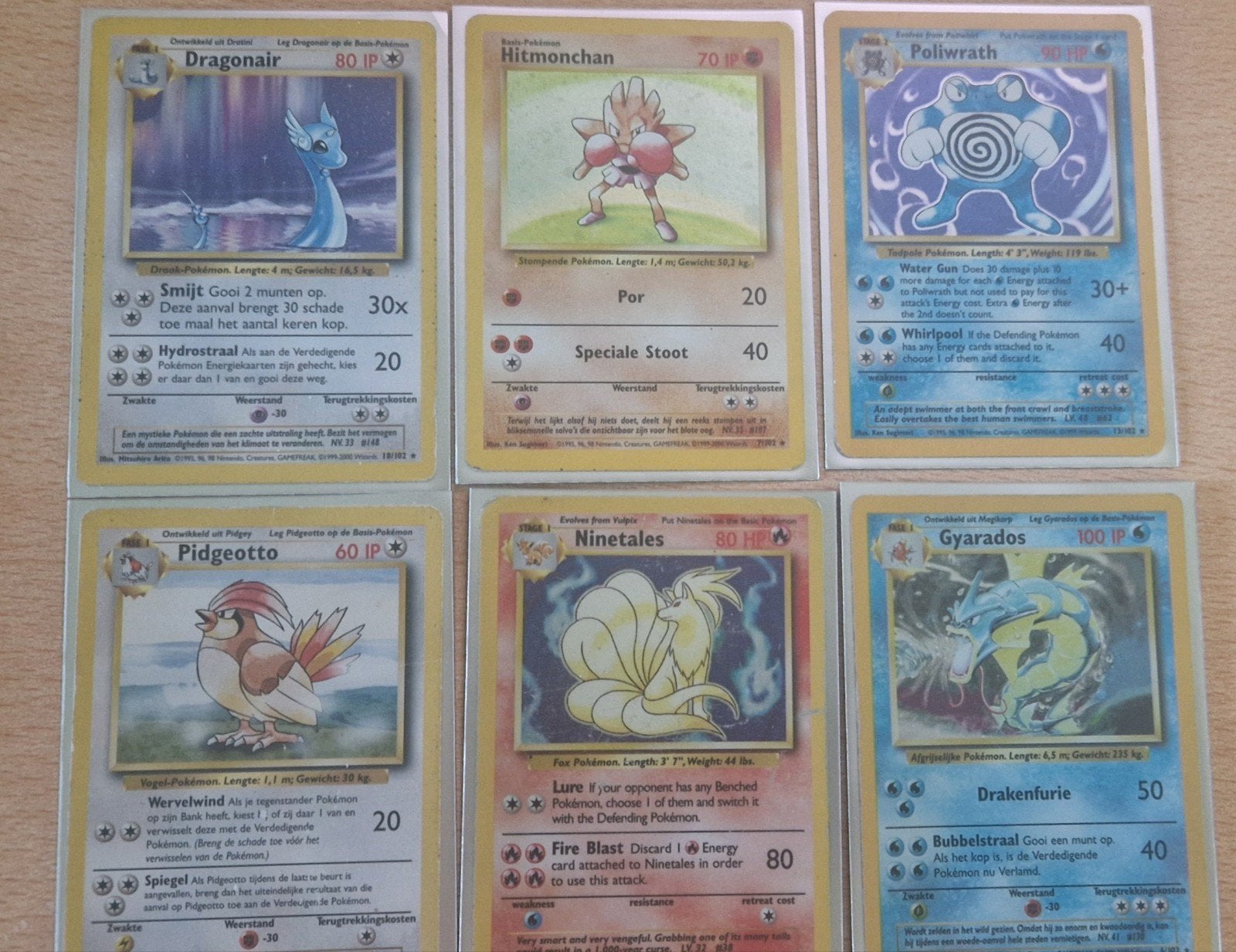 Pokémon kaarten set - Pidgeotto, Ninetales, Hitmonchan, Verzenden, Zo goed als nieuw, Meerdere kaarten