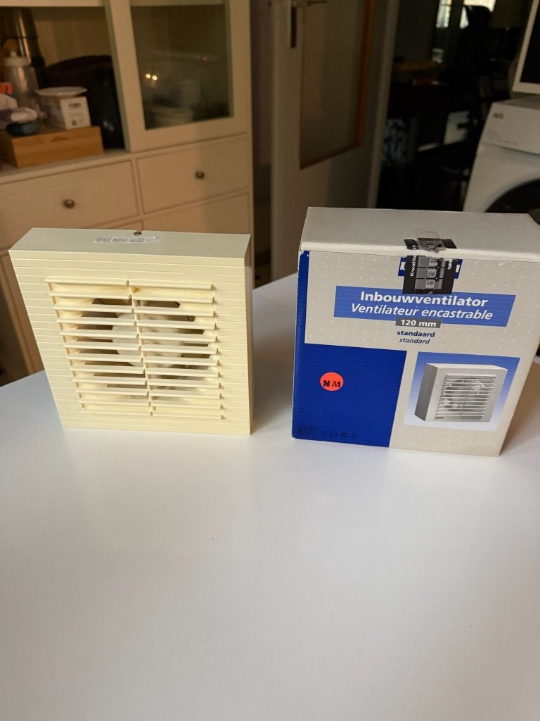 "Inbouwventilator rond 120 mm wit standaard", Ophalen of Verzenden, Zo goed als nieuw