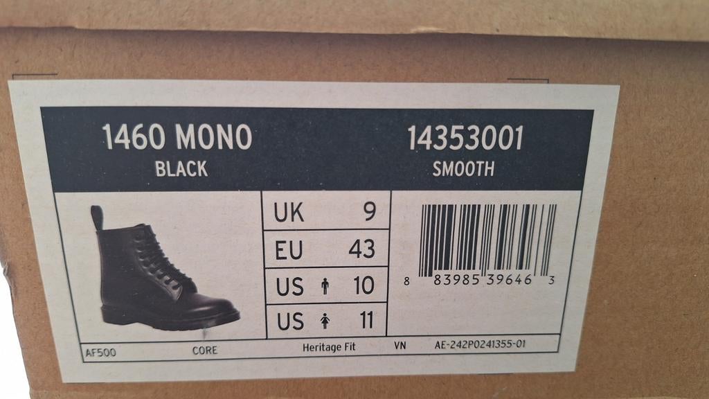 Originele Dr Martens, maat 43, zwart, Ophalen, Zo goed als nieuw, Zwart
