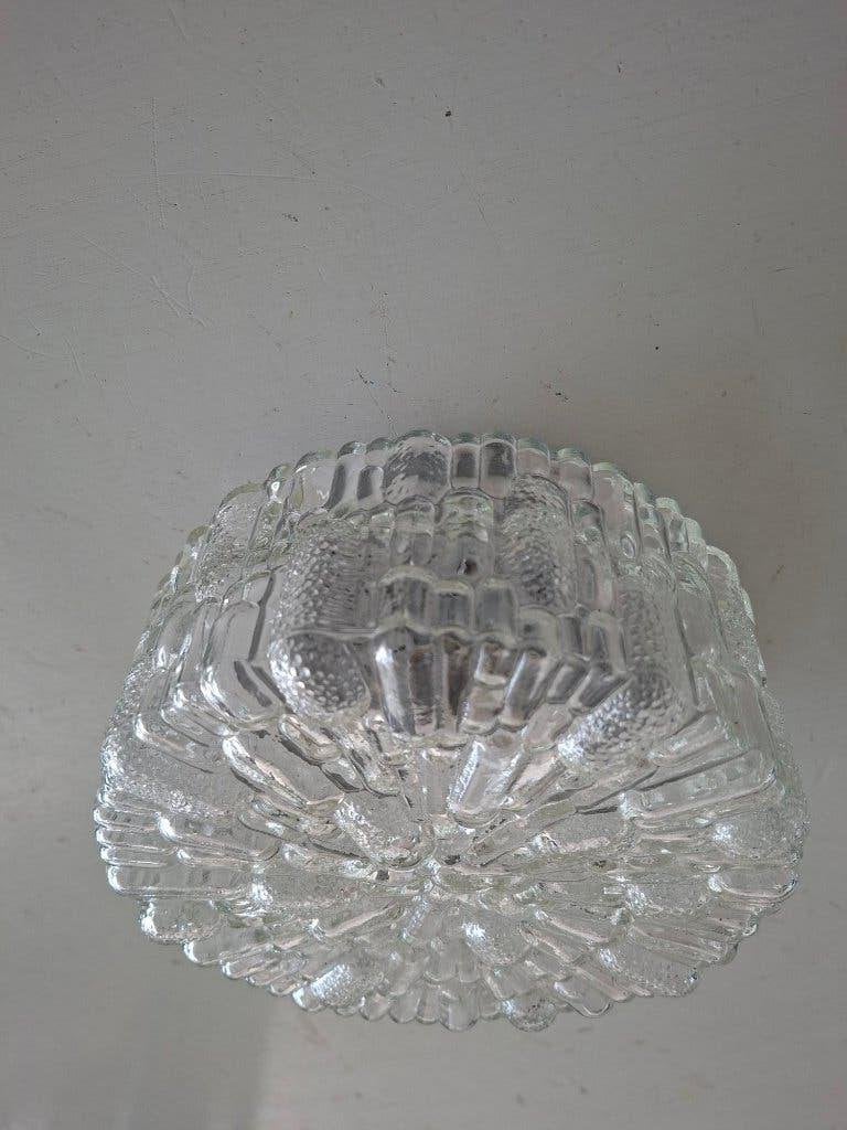 vintage mid century persglazen plafonniere jaren 70 design, Antiek en Kunst, Ophalen of Verzenden