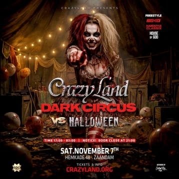 Te koop 2 tickets voor crazyland dark circus 7 november 2026