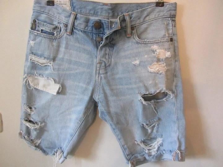 Korte spijkerbroek, bermuda maat S van Abercombie&Fitch, Blauw, W32 (confectie 46) of kleiner, Ophalen of Verzenden, Zo goed als nieuw