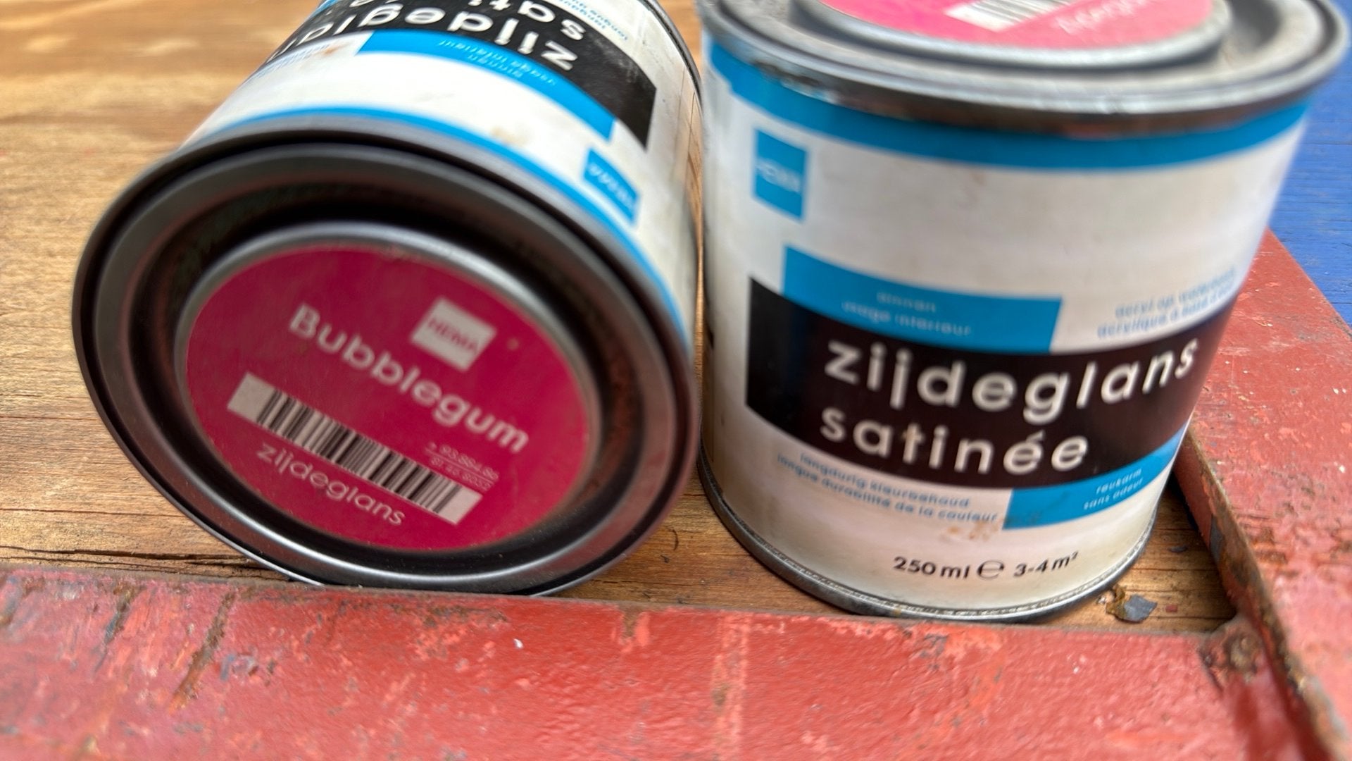 Zijdeglans verf roze bubblegum bijna gratis!, Ophalen of Verzenden, Nieuw, Roze, Verf
