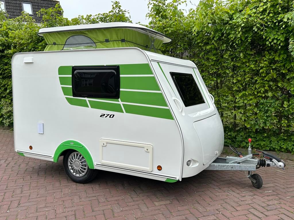 Nette Trigano 270 mini Freestyle caravan, 2018!, Caravans en Kamperen, Standaardzit, Trigano, Tot en met 2, Schokbreker
