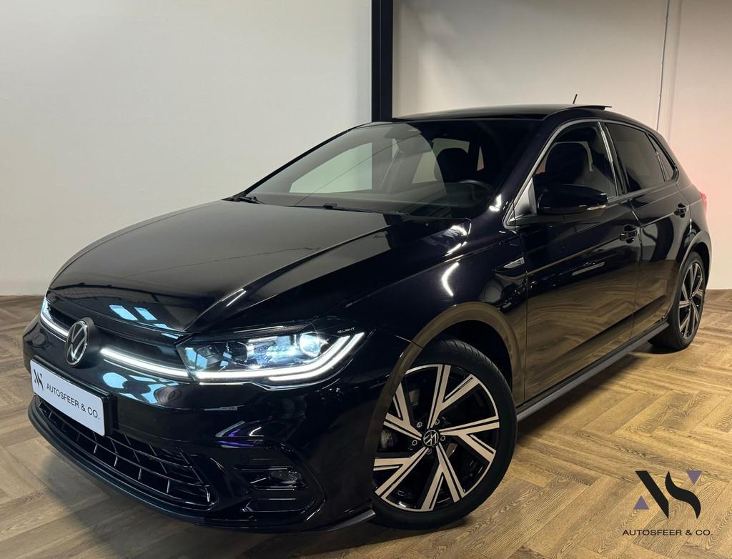 Volkswagen Polo 1.0 TSI R-Line PANO KEYLESS CAM, Auto's, Volkswagen, Gebruikt, Zwart, Bedrijf, Grijs