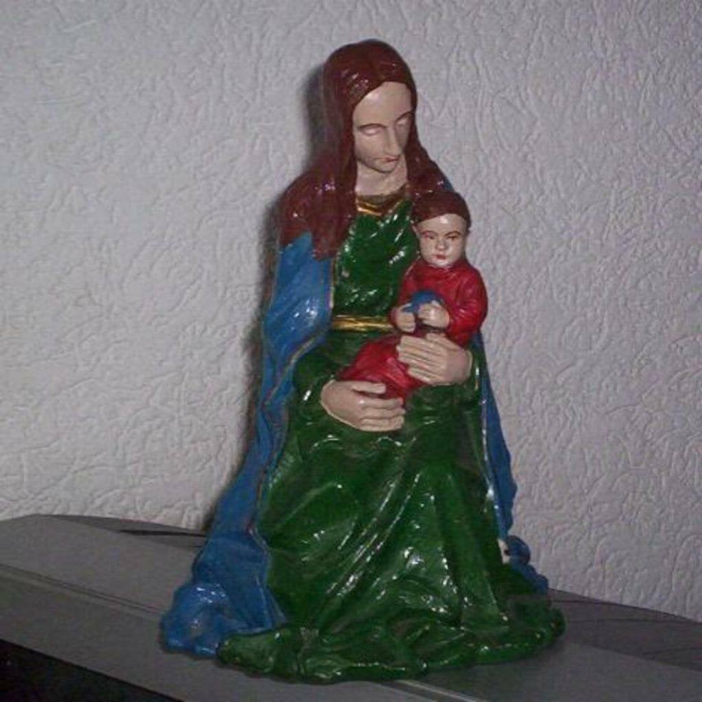 1 religie beeld anna moeder van maria met kindje jezus 27 cm, Ophalen