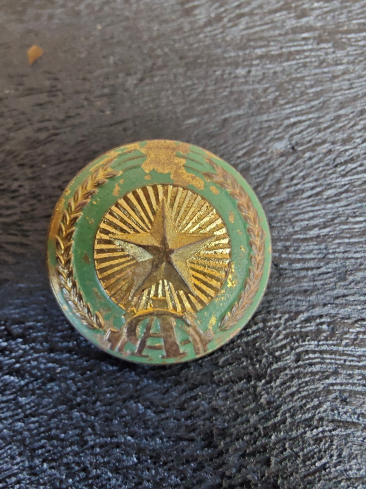 Vietnam Era NVA Insignia Screw Back Badge Political Officer, Ophalen of Verzenden, Landmacht, Nederland, Embleem of Badge