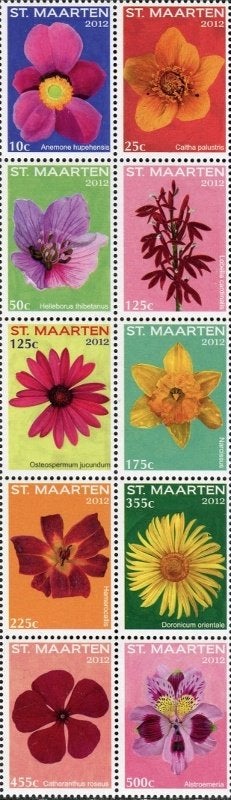 St Maarten 65/74 postfris Bloemen 2012, Postzegels en Munten, Ophalen of Verzenden, Postfris