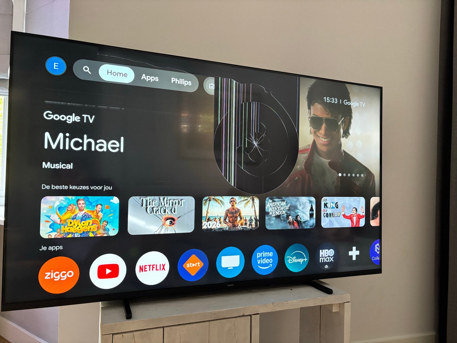 Philips Smart TV met defect scherm - ideaal voor onderdelen, Ophalen, Philips, 100 cm of meer, 4k (UHD)