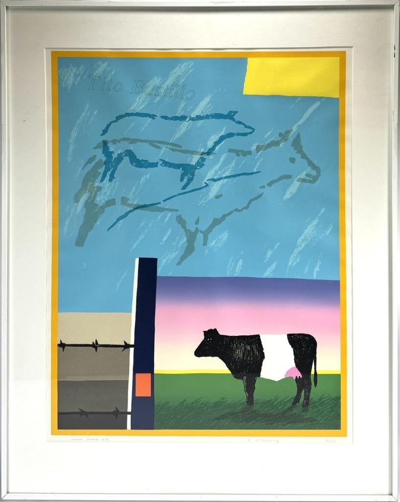 1146. Zeefdruk, Harrie Gerritz - "De Ontmoeting", ca. 1978, Ophalen of Verzenden