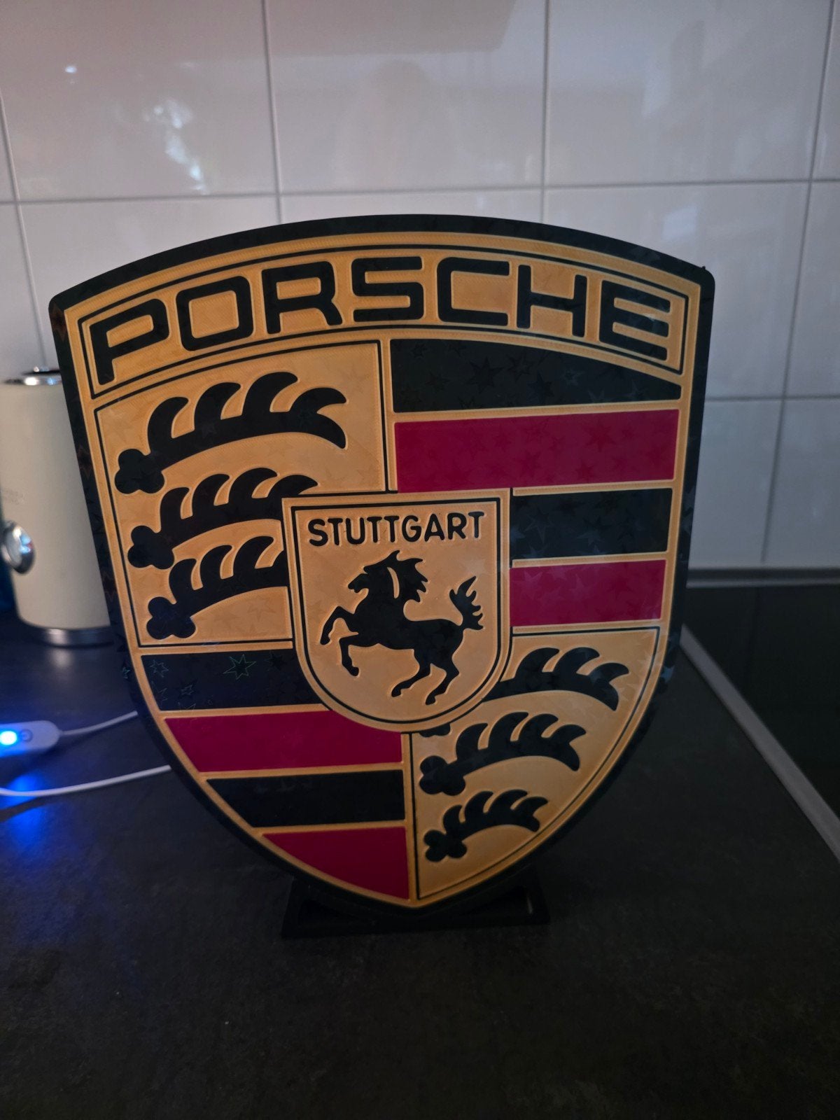 Porsche logo LED verlichting, Ophalen of Verzenden, Zo goed als nieuw