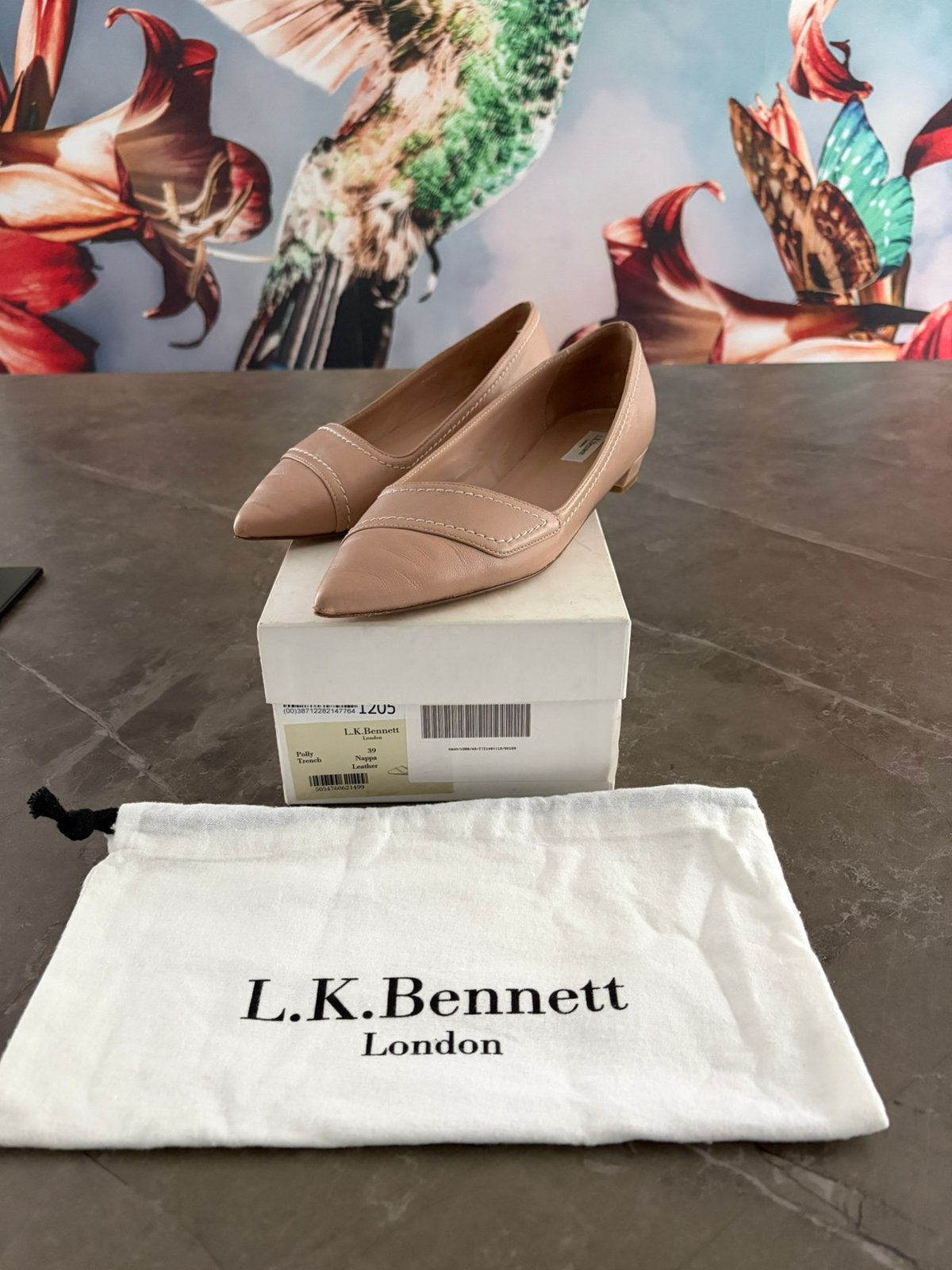 L.K. Bennett dames schoen, Beige, Gedragen, Ballerina's, Ophalen of Verzenden