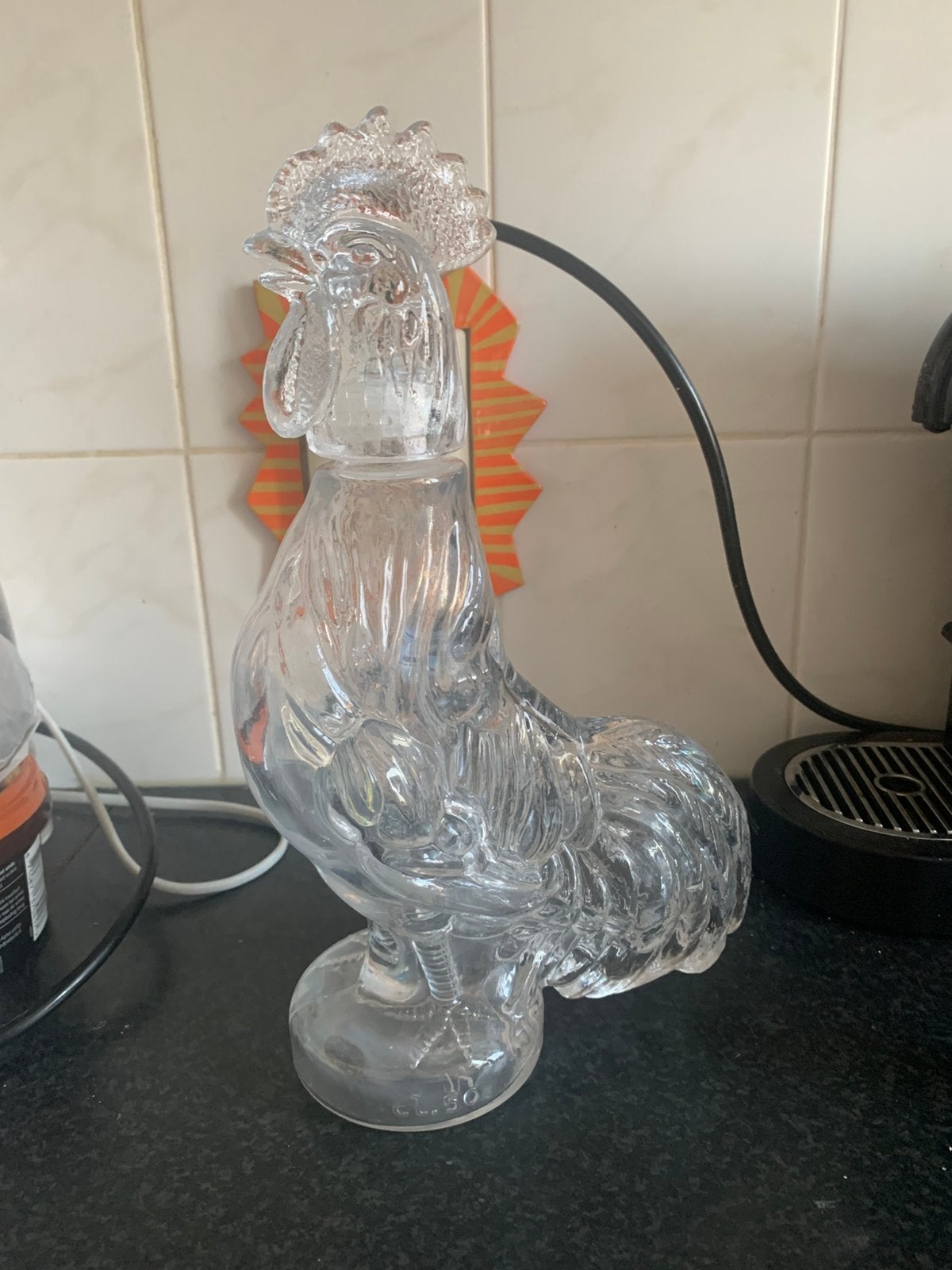 Glazen decanter haan, Ophalen of Verzenden