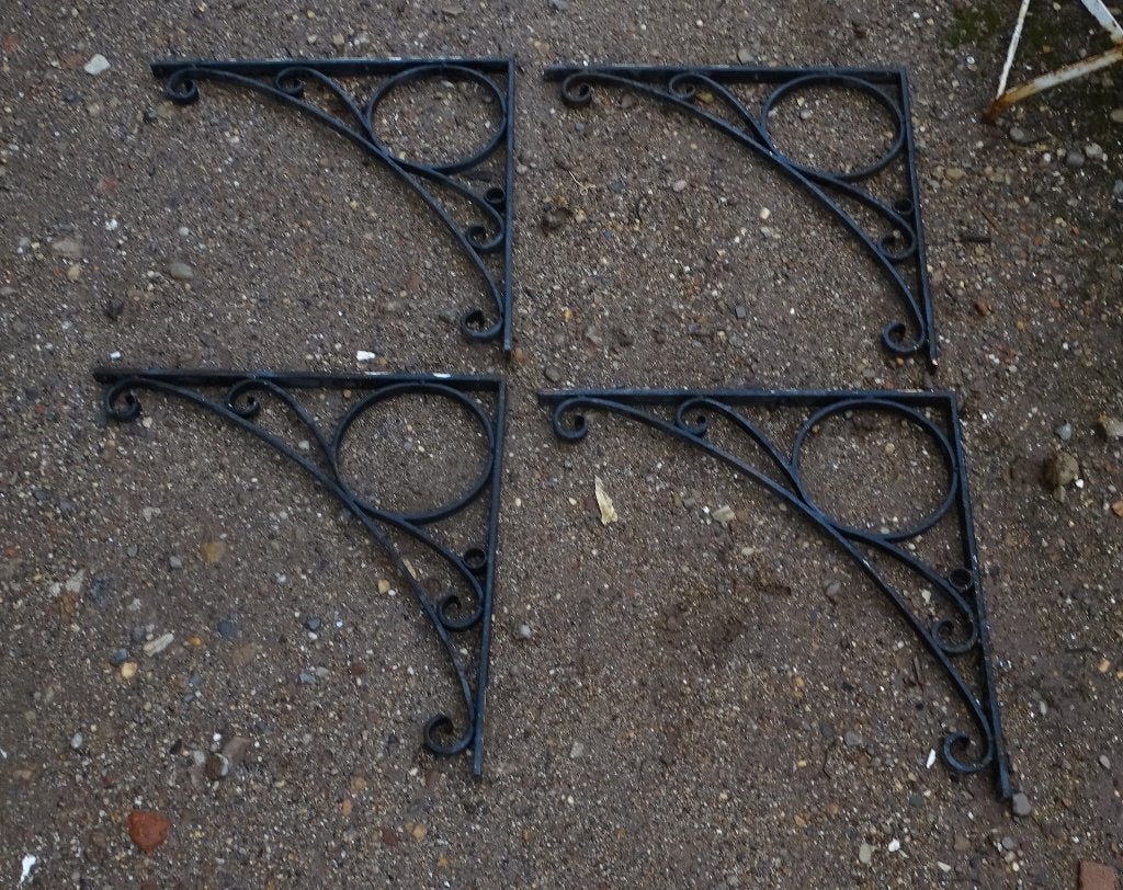 2 sets gesmede plankdragers, Antiek en Kunst, Ophalen