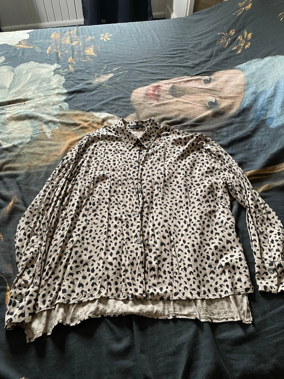 Drykorn Blouse met Luipaardprint, Kleding | Dames, Ophalen of Verzenden, Zo goed als nieuw, Maat 42/44 (L), Beige