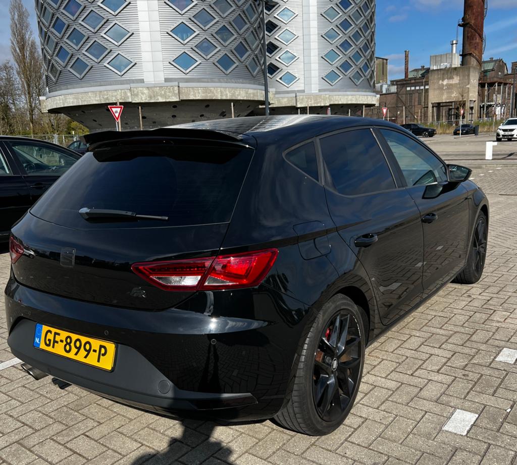 Seat Leon FR dynamic 1.4 253PK stage 3 Dsg7 2015 Zwart, Zwart, 4 cilinders, Leon, Leder en Stof