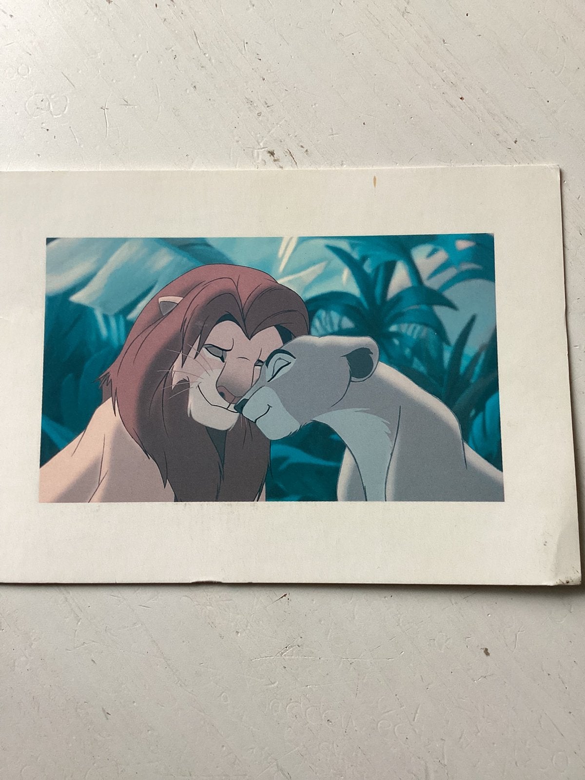Ansichtkaart The Lion King (Simba & Nala), Verzamelen, Verzenden, 1980 tot heden, Gelopen, Overige thema's