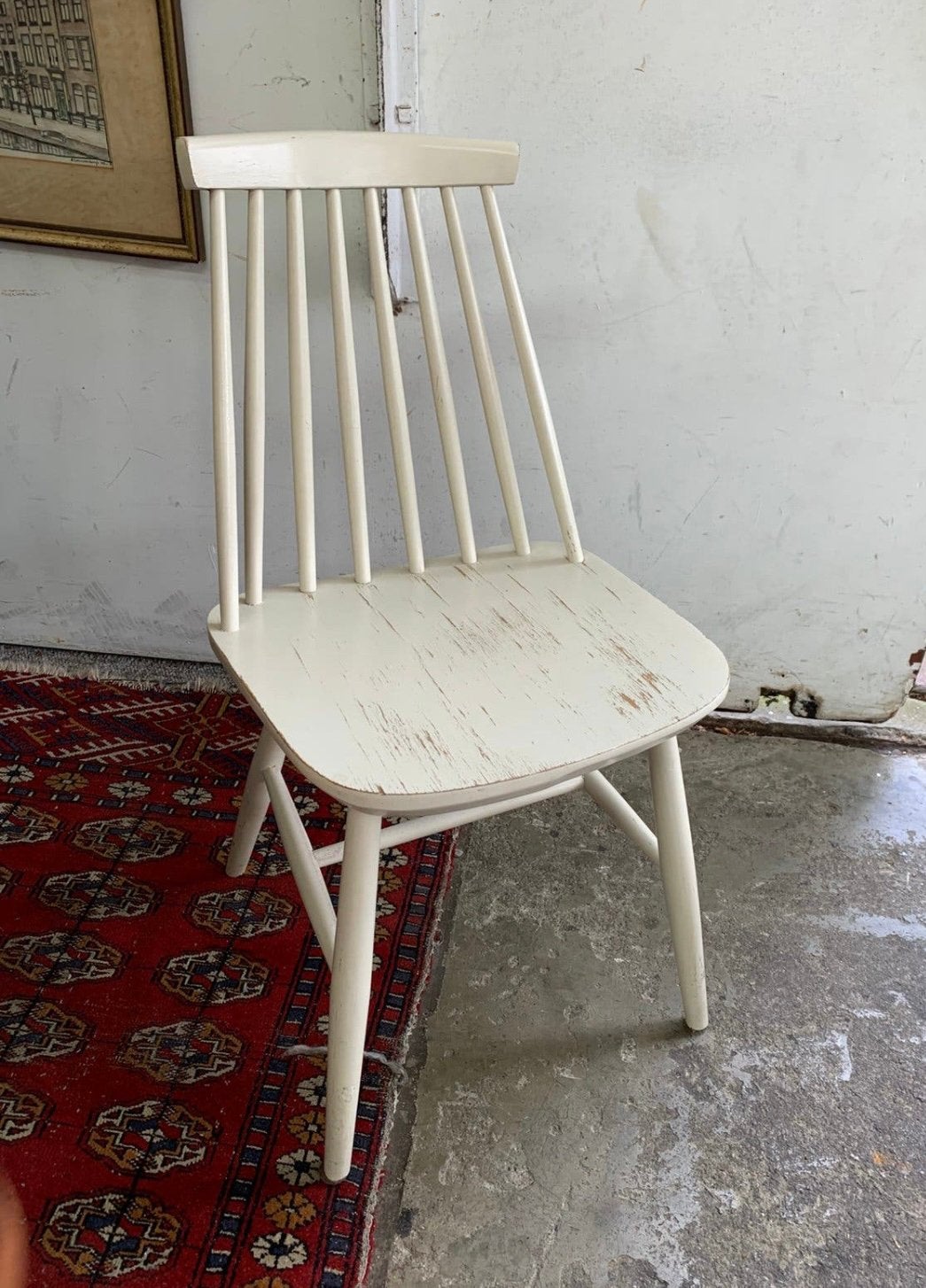 Stoel vintage Pastoe witte spijlen stoelen jaren 60., Huis en Inrichting, Ophalen of Verzenden