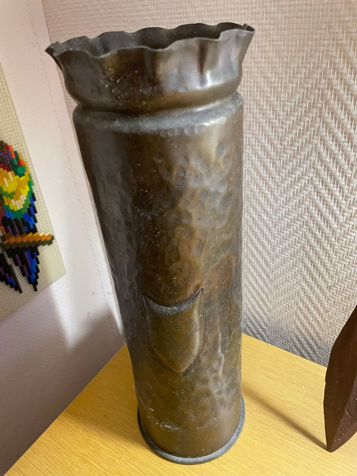 Antieke messing granaathuls - decoratief bewerkt, Ophalen of Verzenden