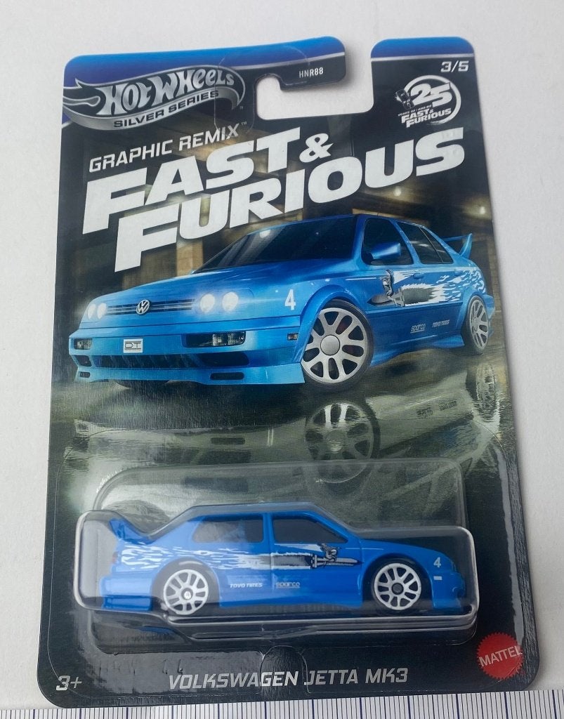 Hotwheels Volkswagen Jetta MK3, blue - Graphic Remix F& F