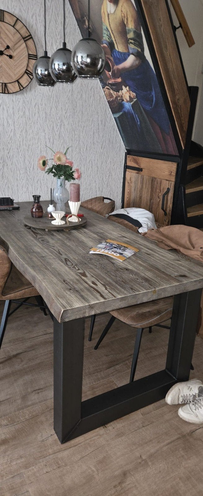 Eettafel serie Rough 200 x 100, Ophalen, Rechthoekig, 200 cm of meer, 50 tot 100 cm