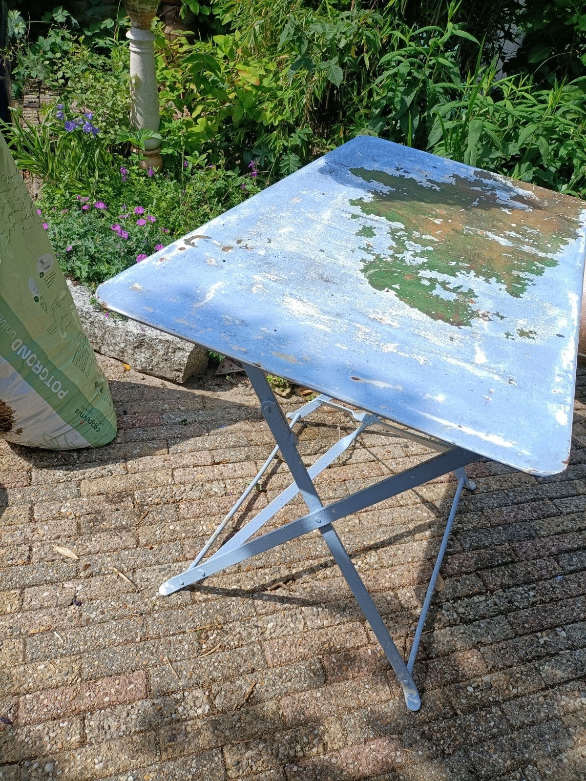 Bistrotafel Klaptafeltje Metaal, Ophalen of Verzenden, Gebruikt, Rechthoekig, Metaal