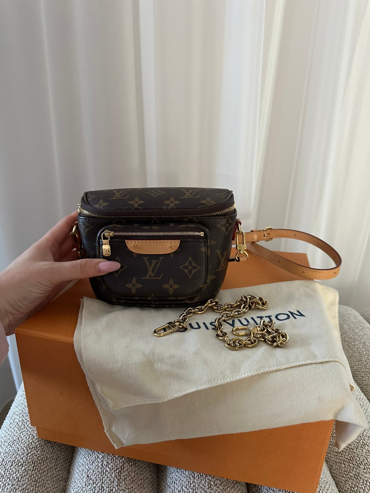Louis vuitton Mini Bumbag Nieuw, Sieraden, Tassen en Uiterlijk, Ophalen, Nieuw, Bruin, Handtas