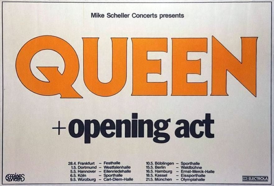 QUEEN Hot Space Tour 1982 concertposter, Verzenden, Zo goed als nieuw, Poster, Artwork of Schilderij