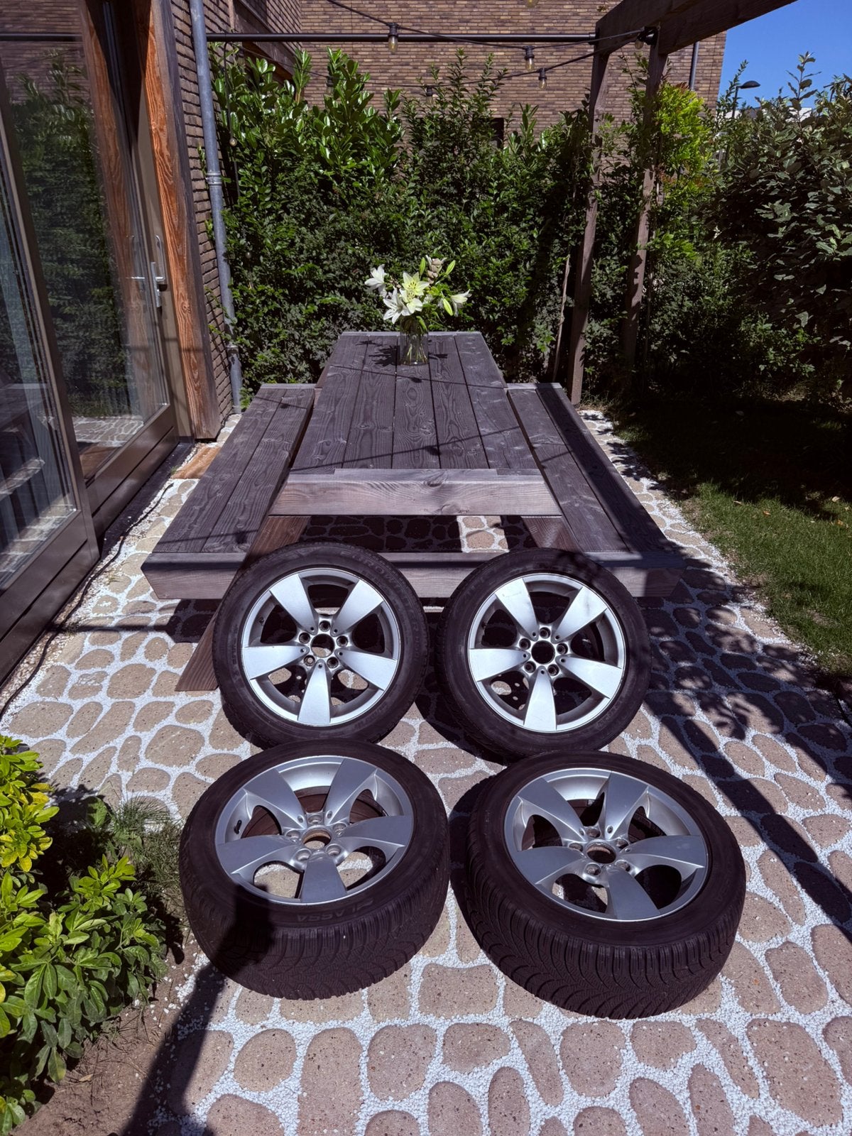 BMW 5-serie styling 138 velgen winterbanden 225/50/17 e60, Ophalen, Gebruikt, BMW