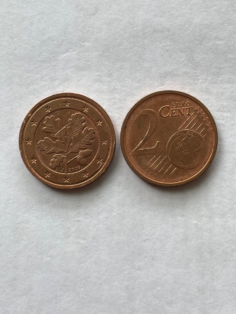 Duitsland Euro munt 2 cent 2002,2007,2008,2009,2013,en2015, Ophalen of Verzenden, Duitsland, 2 cent, Losse munt
