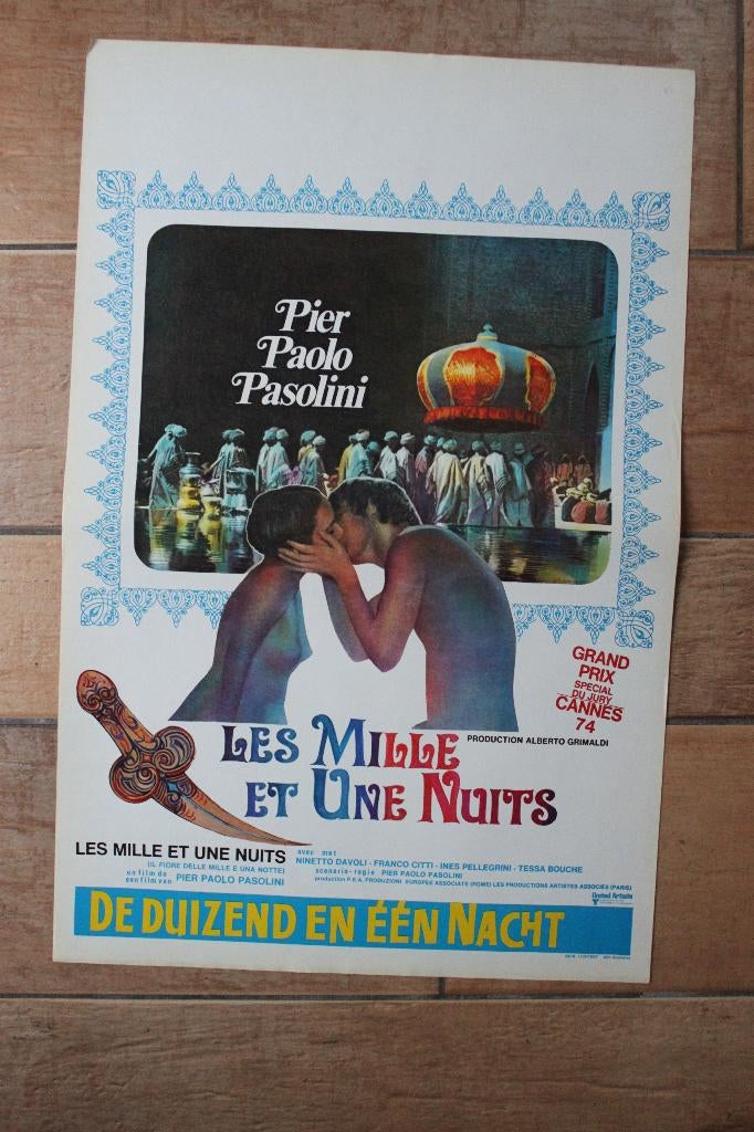 filmaffiche Arabian Nights 1974 filmposter, Rechthoekig Staand, Ophalen of Verzenden, Zo goed als nieuw, A1 t/m A3