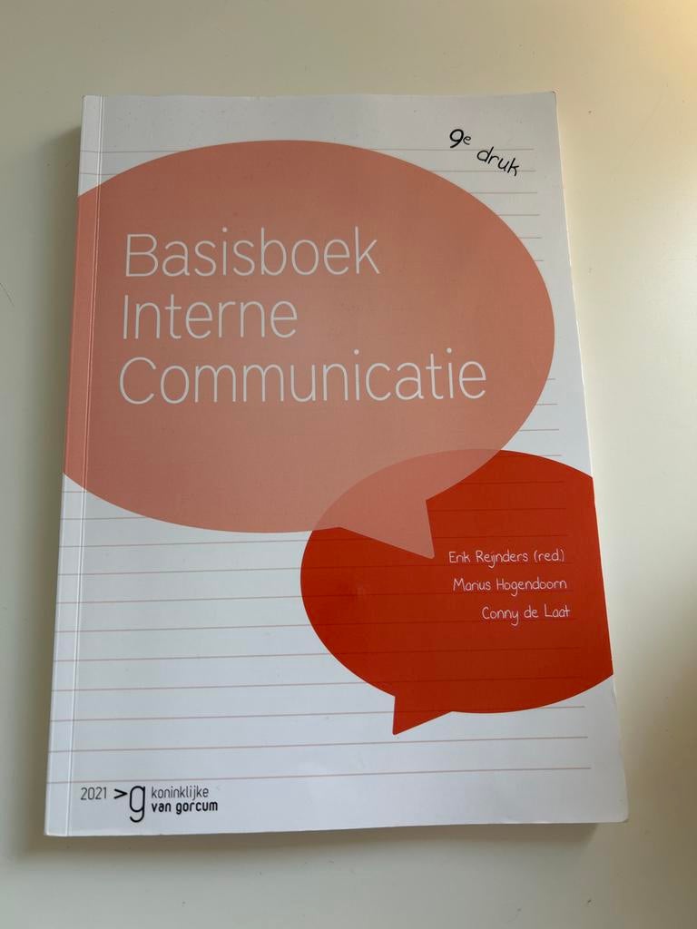 Basisboek Interne Communicatie - 9e druk, Boeken, Ophalen of Verzenden, Gamma, Zo goed als nieuw, HBO