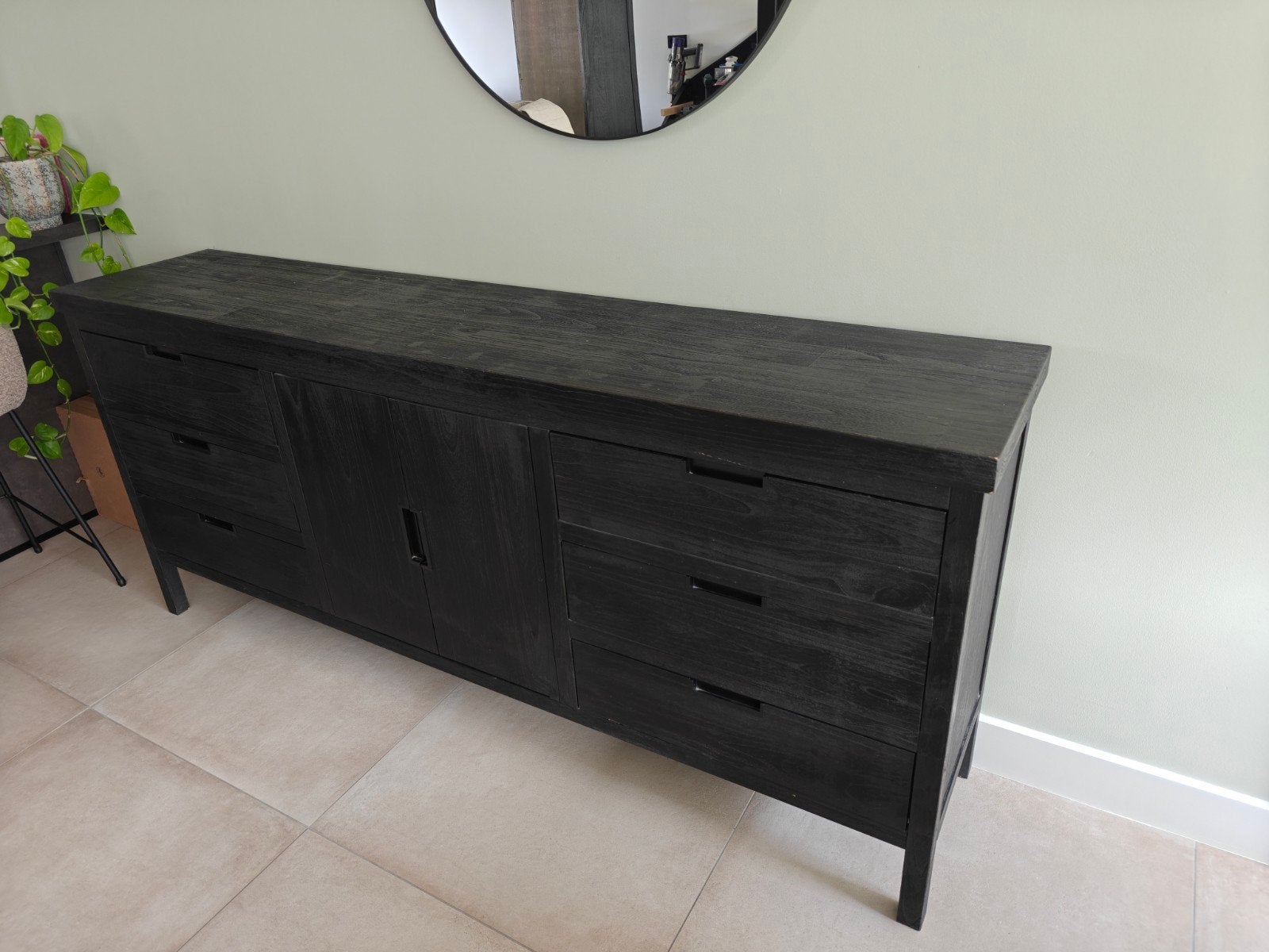 Pronto Dressoir Stretto Black-e 204cm breed, Ophalen of Verzenden, Zo goed als nieuw, 200 cm of meer, Modern