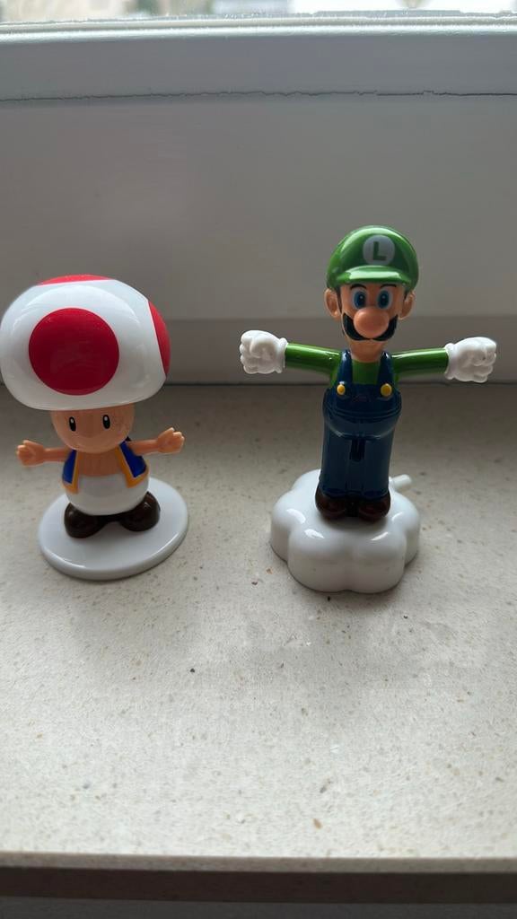 Mario figuren: Toad en Luigi, Ophalen of Verzenden, Gebruikt