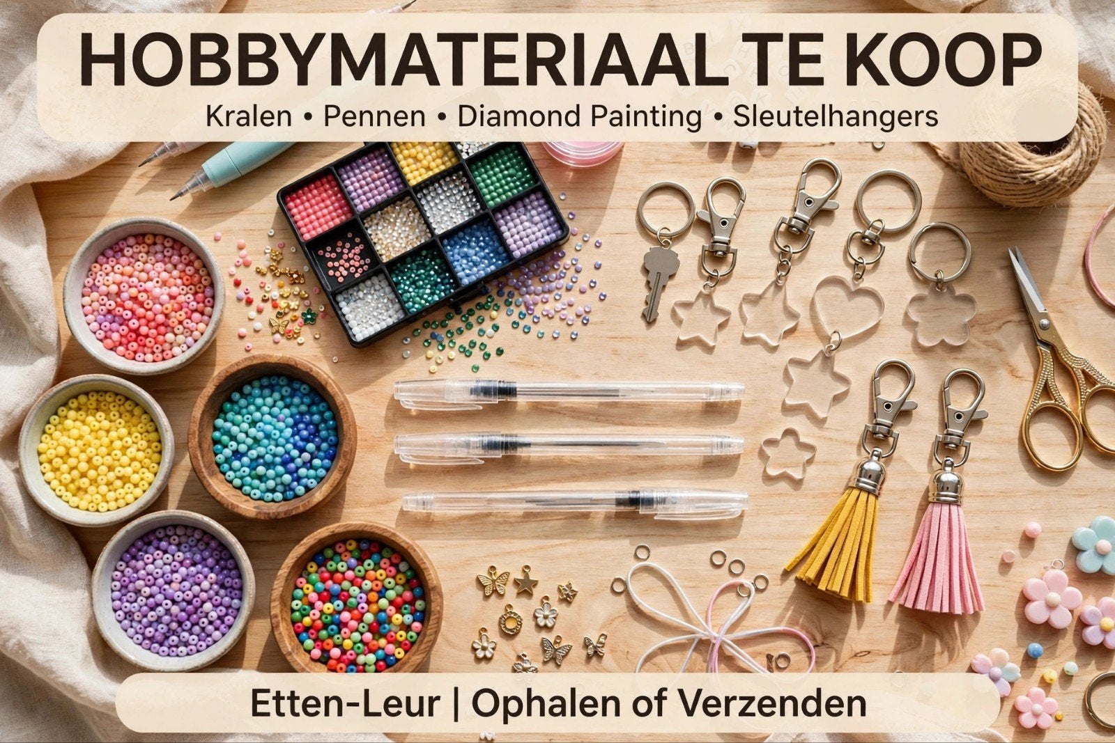 Diverse Hobby Materialen: Kralen, Pennen, Sleutelhangers, Ophalen of Verzenden, Nieuw, Kraal