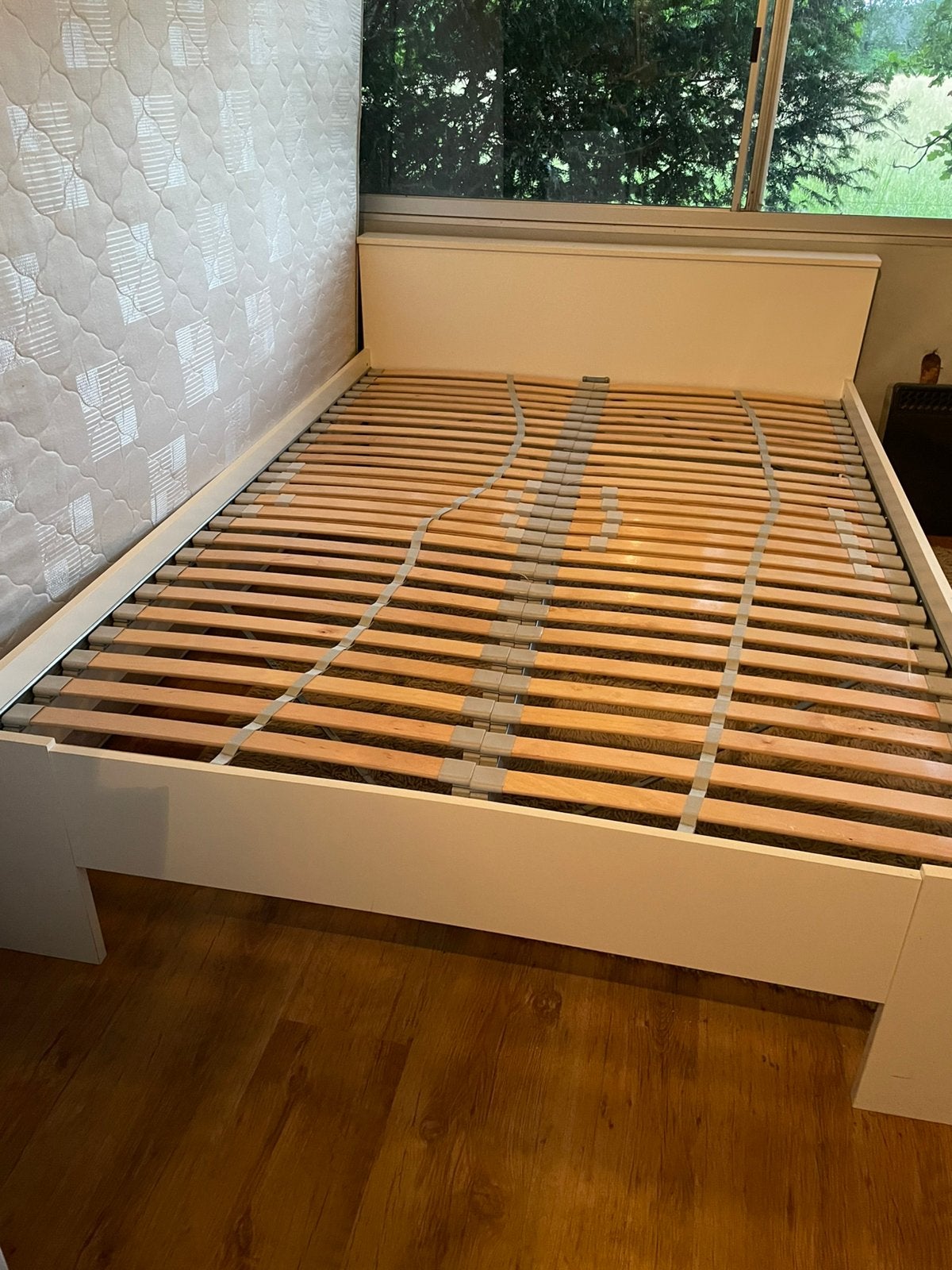 Wit tweepersoonsbed 140x200 inclusief lattenbodem, Huis en Inrichting, Slaapkamer | Bedden, Ophalen, Gebruikt, Wit, Tweepersoons