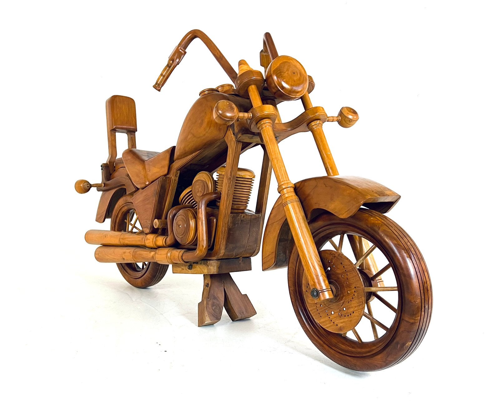 Handgemaakte XL teakhouten Harley Davidson ‘70, Verzamelen, Ophalen of Verzenden, Zo goed als nieuw, Overige typen