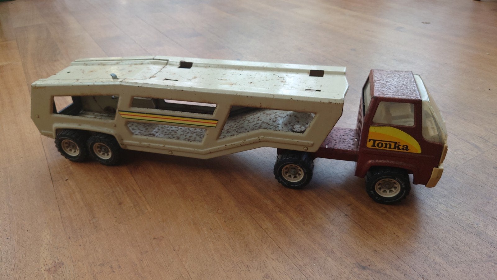 Tonka Mighty Car Transporter - Vintage Speelgoed Vrachtwagen, Antiek en Kunst, Antiek | Speelgoed, Ophalen of Verzenden