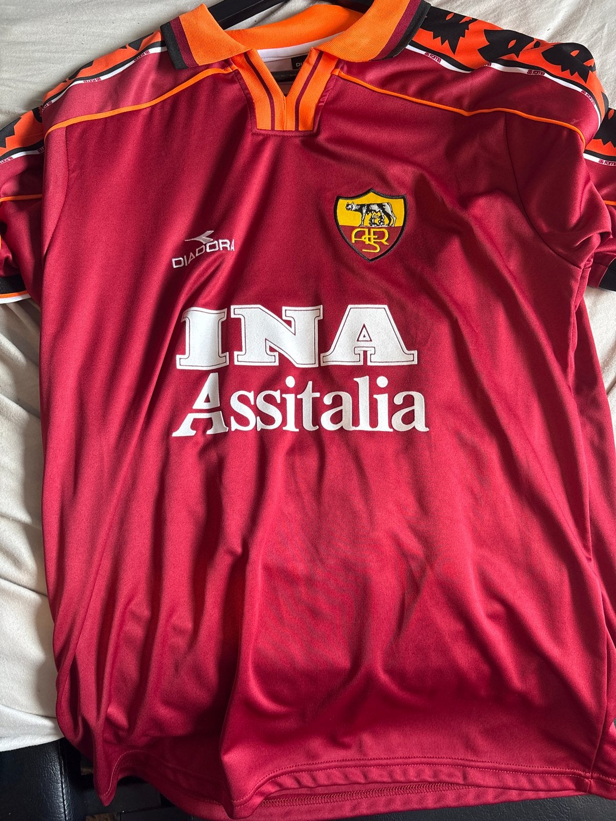 AS Roma Totti 10 Thuisshirt Diadora, Overige maten, Ophalen of Verzenden, Voetbal, Gedragen