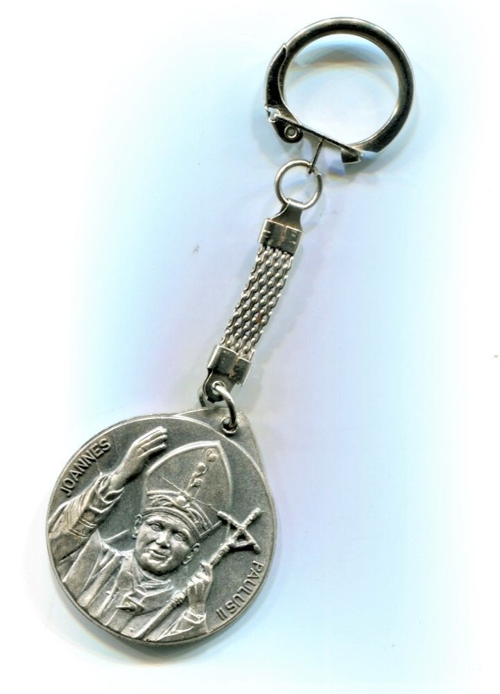 Vintage Paus Johannes Paulus II Sleutelhanger, Verzenden, Gebruikt, Overige typen, Christendom | Katholiek